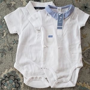 Brand New Jacadi White Collared Onesie
